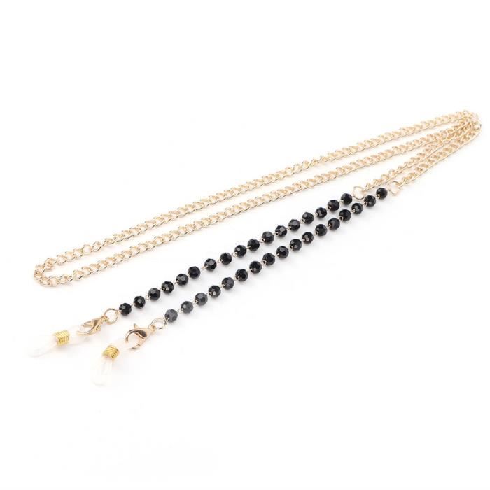 Collier Design Mixte - Pâte De Verre & Cristal Sur Chaîne Métal Noir Et Lanière Cuir - Neuf Avec étiquettes