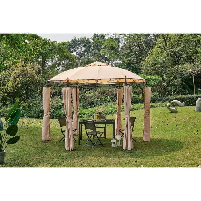 Tonnelle De Jardin Dune 3 5 X H 2 7 M Structure Acier Et Toile Polyester 160g M2 Avec Rideaux Polyester 140g M2 Beige Achat Vente Tonnelle Barnum Tonnelle De Jardin Dune35 Cdiscount