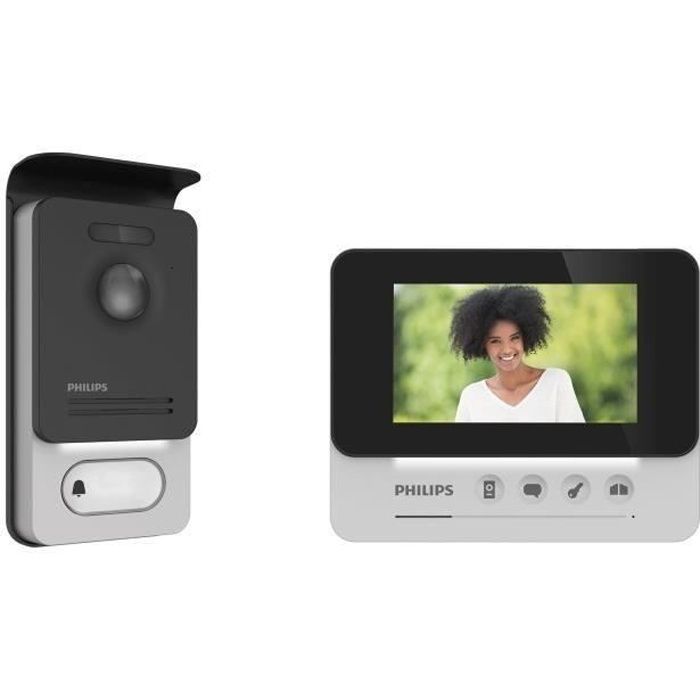 philips visiophone 2 fils ecran couleur ultra plat 4 3 pouces welcomeeye compact cdiscount bricolage