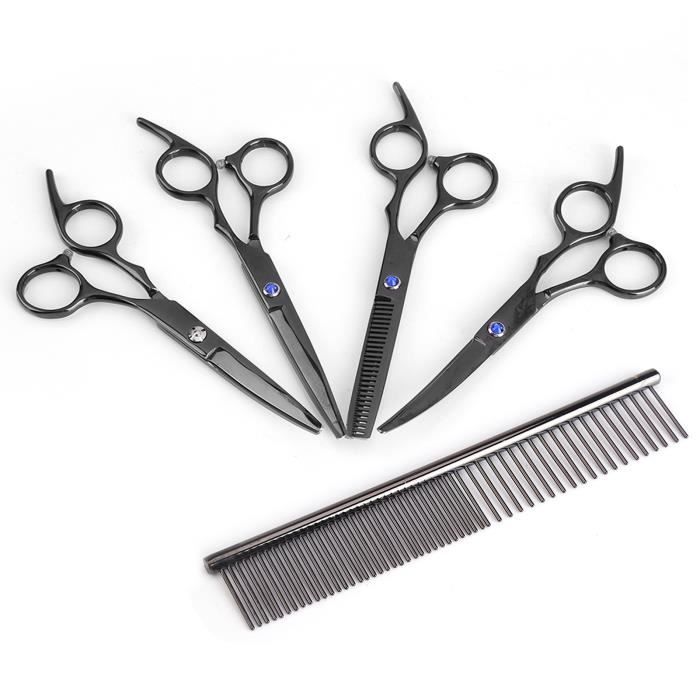 Meilleurs prix pour Fafeicy Ciseaux pour chiens 7 pièces Kit de ciseaux de toilettage pour animaux de compagnie chien chat ciseaux de coiffure ensemble
