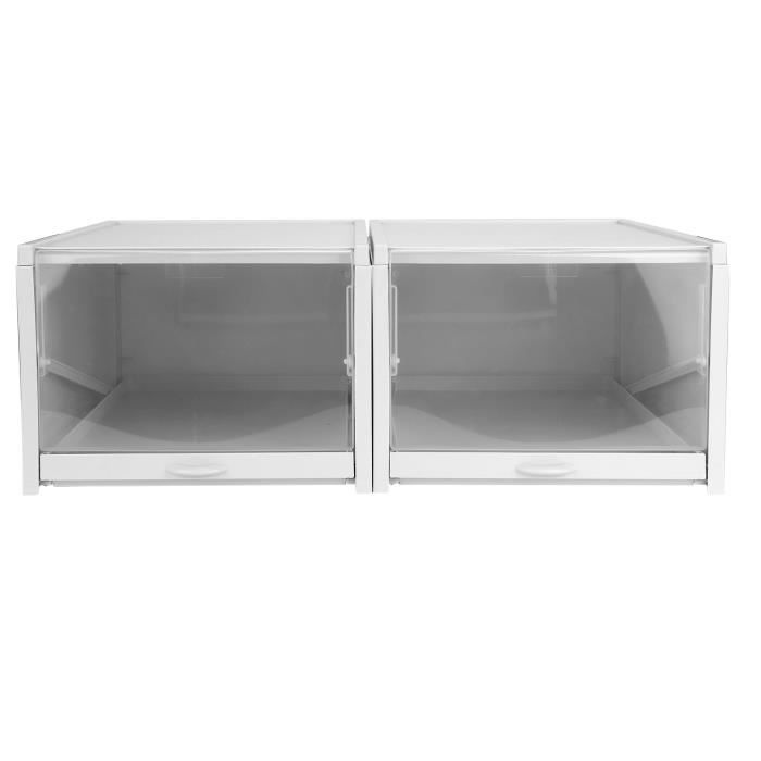 Azyvum Organisateur De Chaussures Pour Armoire, Convient Pour 16 Paires De Chaussures, Grande Boîte à Chaussures, Pliable, Transparente, Support De Sol, Porte-chaussures Peu Encombrant, Poignées