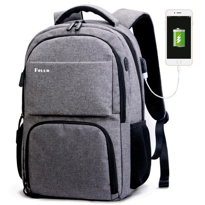 Sac A Dos Pour Ordinateur Portable 15 6 Pouces Avec Chargement Usb Pour Homme Et Femme Loisirs Gris Fonce Achat Vente Sac A Dos Informatique 0733430969004 Cdiscount