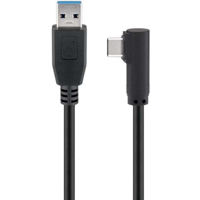 Câble USB 3.0 vers USB type C coudé - 50 cm