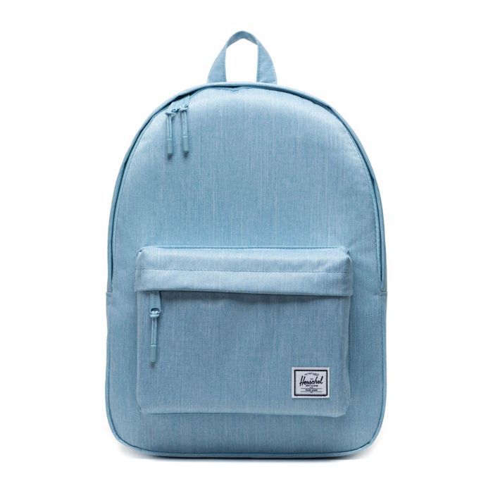 Herschel Sac à dos de loisirs bleu pour femme et homme - Classic Backpack Light Denim Crosshatch 133386