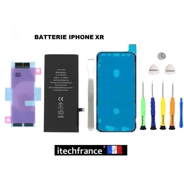 Batterie iphone XR qualité origine (2942mAh), kit de remplacement, outils,  adhésif, joint d'étanchéité, lame itechfrance® - Cdiscount Téléphonie