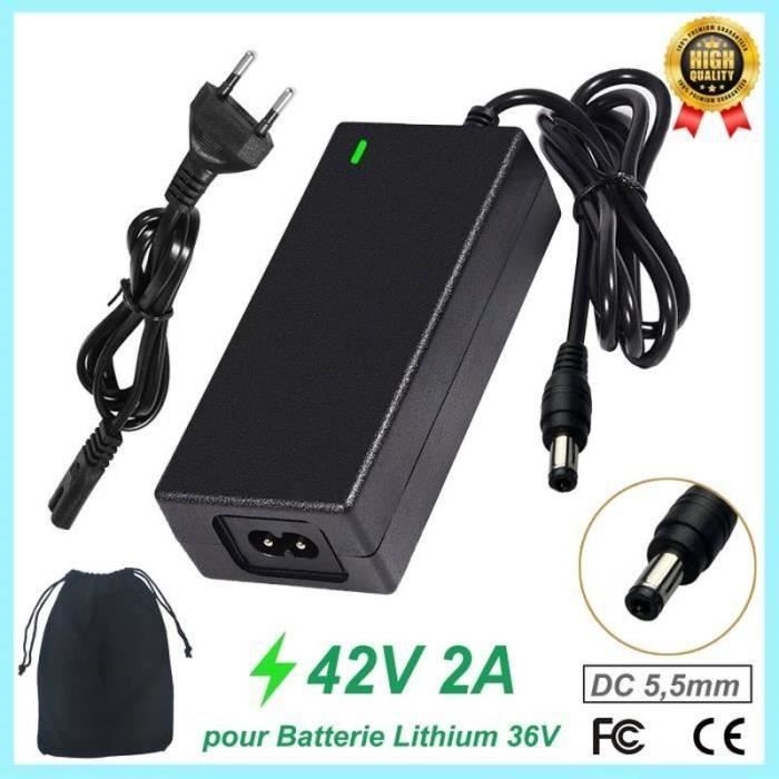 Chargeur 42V 2A Pour Trottinette électrique, Vélo électrique, Hoverboard – Batterie Lithium 36V – 85W – Sécurité Certifiée CE - 8