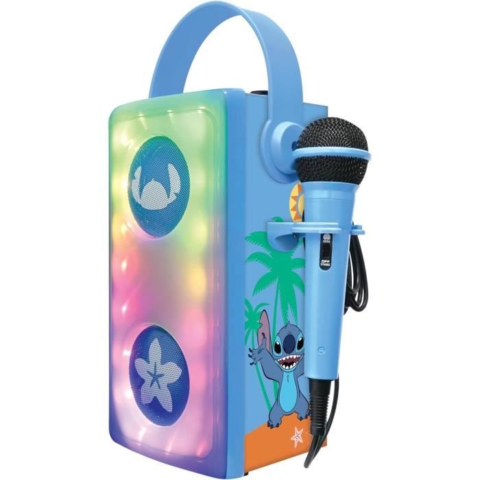 Lexibook - Enceinte Bluetooth® Stitch avec micro - Effets lumineux multicolores - Dès 3 ans - Port de carte SD/TF - Dès 3 ans
