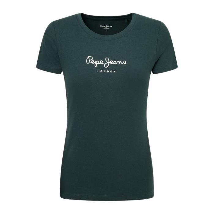 T-shirt Vert Foncé Femme Pepe Jeans New Virginia