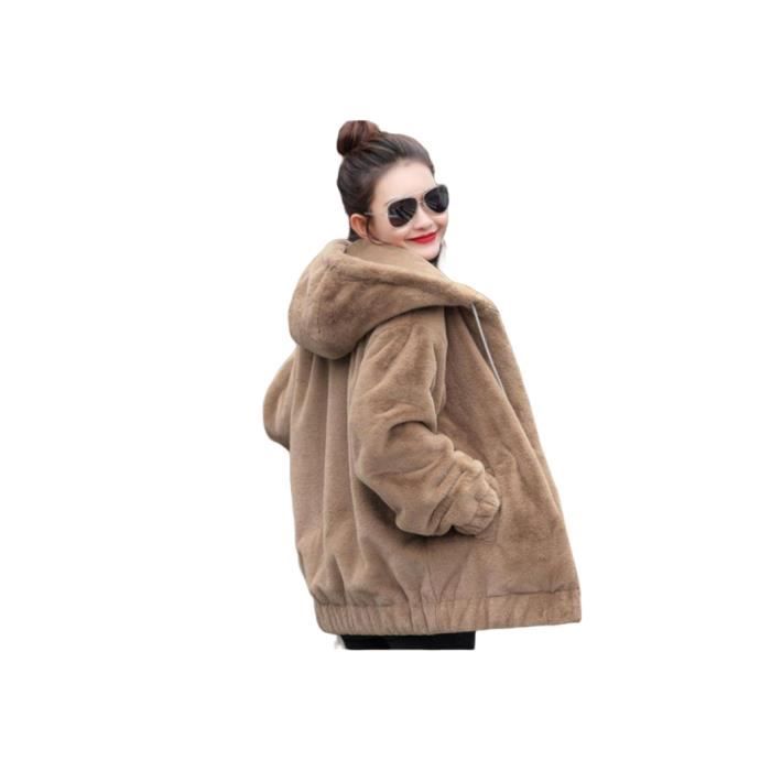 Manteau femme marron pas cher shop