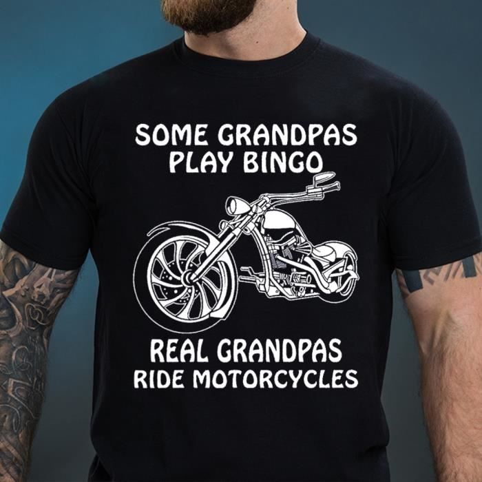 Grand p/ère biker fan moto T-Shirt Homme Cadeau papy motard qui d/échire