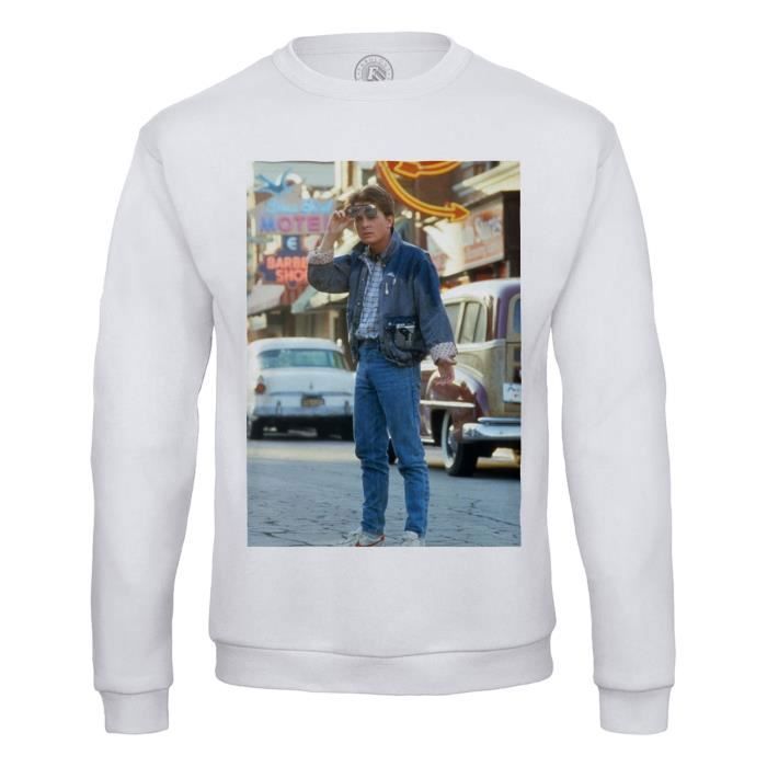 Sweat Shirt Homme Retour Vers le Futur Marty McFly Michael J. Fox 60's