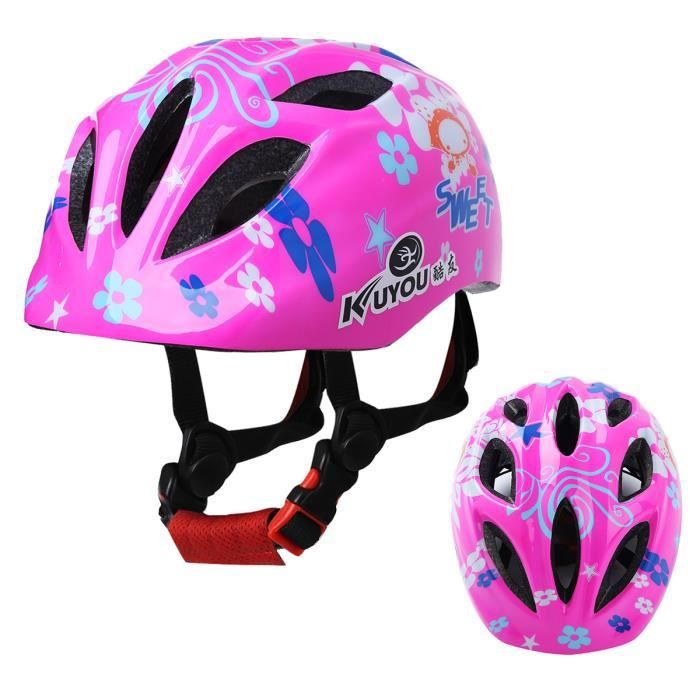 Enfant Fille Garcon Casque Velo Cyclisme Casque De Sport Casque De Securite Patinage Imprime Fleurs Stars Etoiles Ages 5 10 Ans Cdiscount Sport