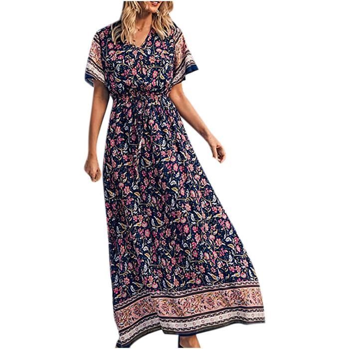 Robe ample imprimée à manches longues