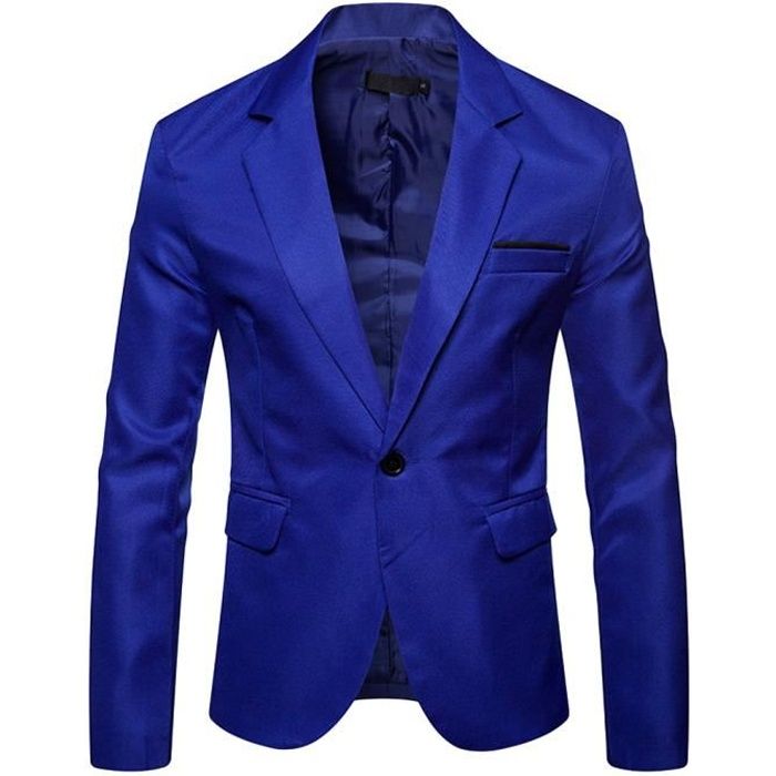 Veste de Costume Slim Homme Blazer Formel Veston Mariage Blazer