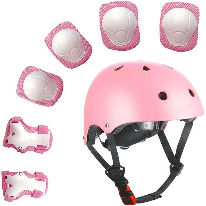 Enfant Vélo Kit de Protection Roller Casque Ajustable Coudières Genouillère  Protège-Poignets Ensemble de Protection(Rouge) - Cdiscount Sport