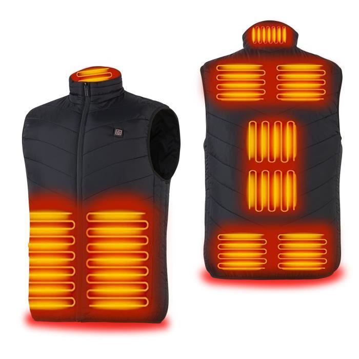 Gilet Chauffant USB Homme Femme – 13 Zones Chaleur – Batterie 10000 MAh – Léger Coupe-Vent
