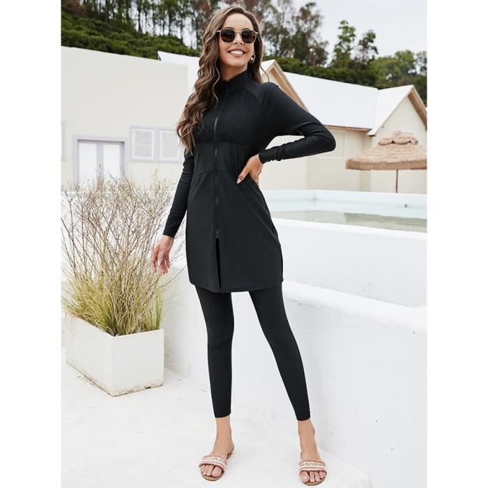 Burkini Nike Muslim Friendly Burkini Fille 3 Pièces - Maillot De Bain Muslim Tankini Manches Longues + Pantalon + Chapeau - 2 à 12 Ans Maillot Burkini Enfant Borkini Femme Hijab