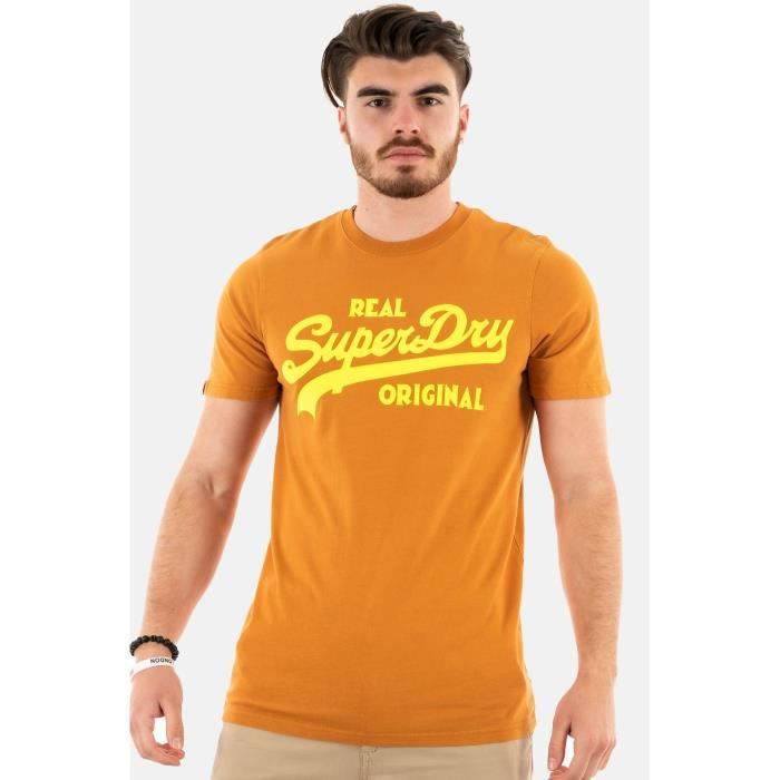 tee shirt superdry vintage vl neon 8il sudan brown