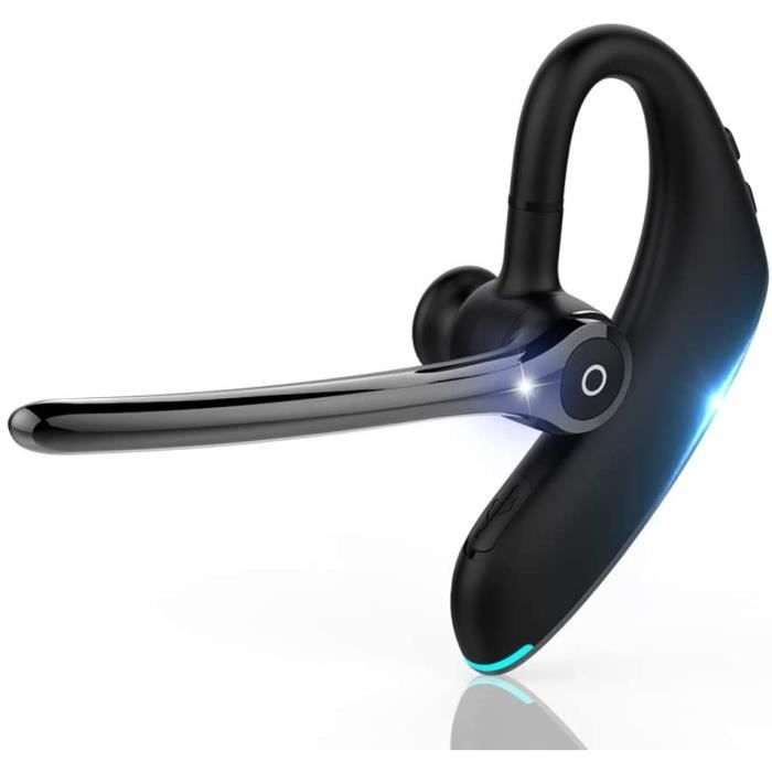 Casque Bluetooth 5.1 SLuB - Étancher IPX, Réduction De Bruit, Micro HD - Pour Conduite, Bureau - Rotation 180° - Bleu