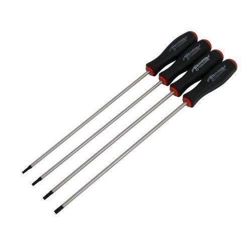 Lot de 4 tournevis Torx étoile CT2899 T15/T20/T25/T30-350mm - Extra longs - Argent