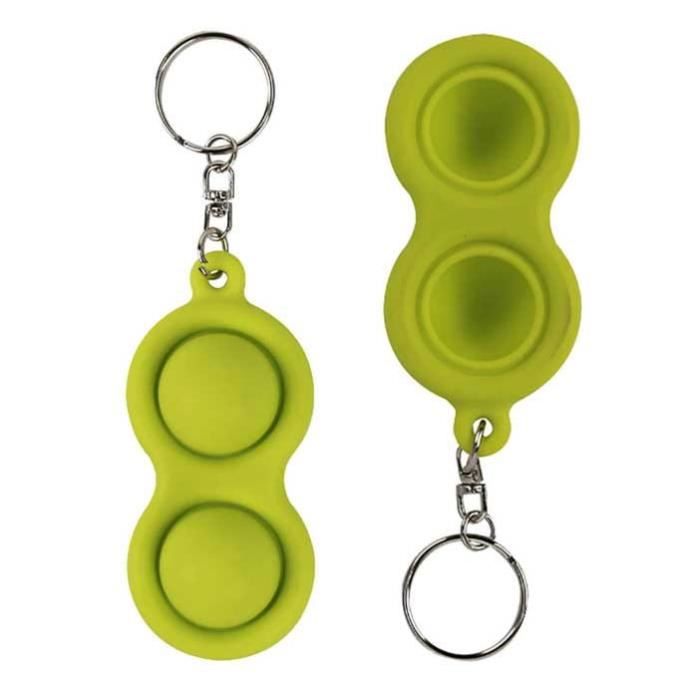 Porte-cl?�s anti-stress Fidget Push Bubble Vert - NOBRAND - Pour Enfant - Silicone - Durable 