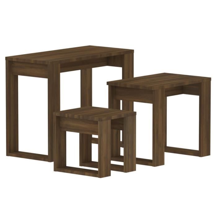 Lot De 2 Tables D'appoint Atmosphera Eino - Diamètre 40 Cm, Hauteur 38 Cm, MDF Beige, Piètement Cannelé - Design Moderne - 4