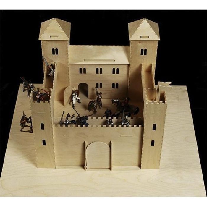 Chateau médiéval en bois à construire et à décorer - Ritterburg - 50 x 53 x 42 cm