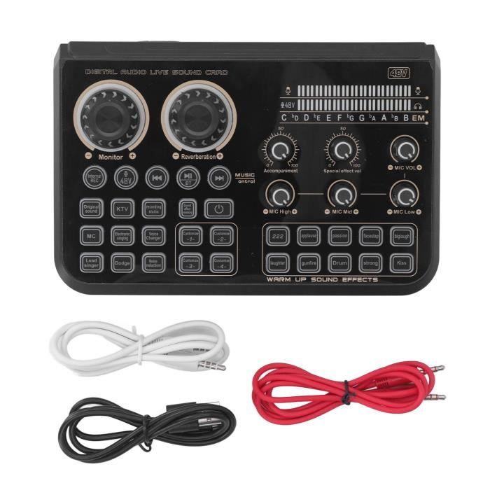 Carte Son Live TsoLay – Réduction De Bruit, 15 Effets, Lecteur USB Intégré, Pour Streaming, Karaoké Et Enregistrement
