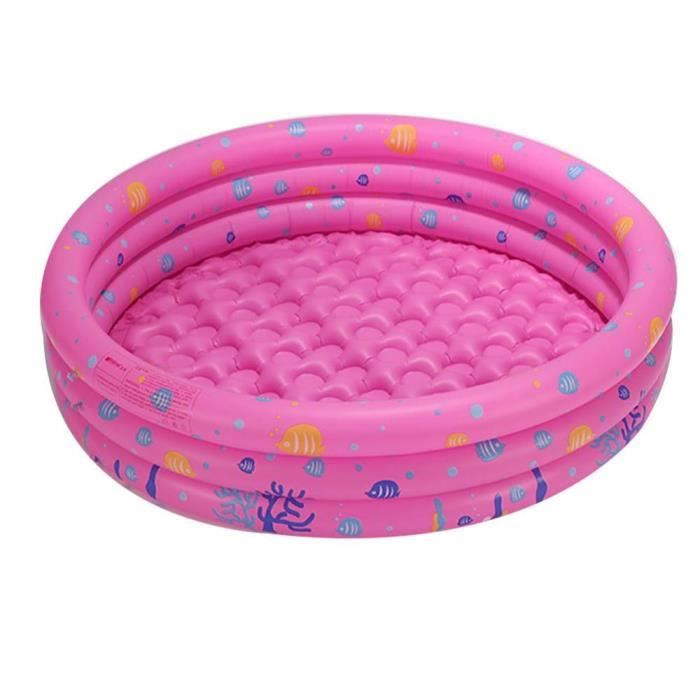 Highttoy Piscine Gonflable Enfant Ronde de 51 Pouces,Pataugeoire Bébé,Rose | PVC Résistant, 3 Chambres à Air Indépendantes, Montage et Vidange Faciles, Grande Piscine Gonflable Enfant(130 x 40cm