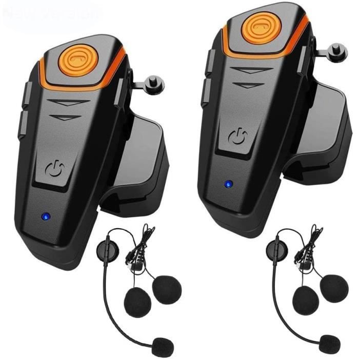 Intercom Moto,1000m bluetooth casque de moto bluetooth système de  communication casque de ski talkie-walkie,2 ensembles - Cdiscount Auto
