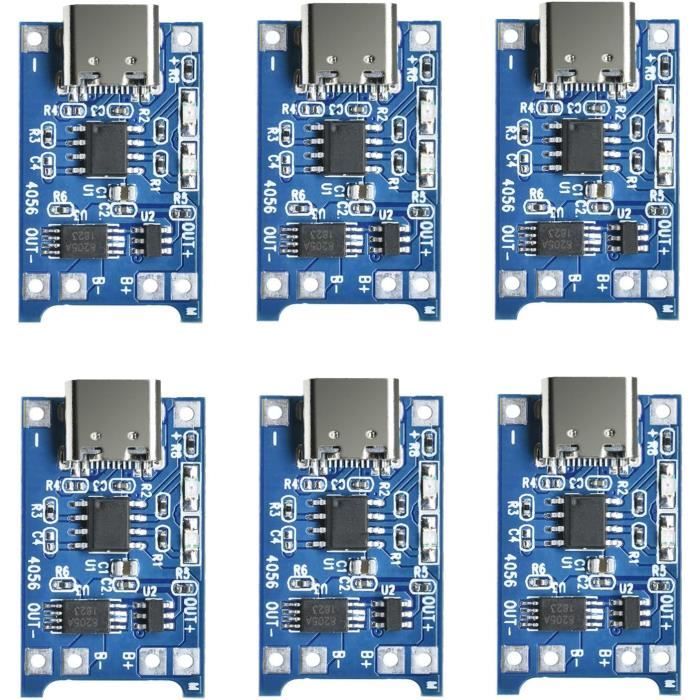 6Pcs Tc4056 Type-C Usb-C Input Interface Usb 5V 1A 18650 Liion Lithium ...