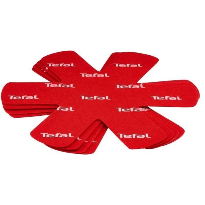 TEFAL Set de 4 protecteurs de poêle K2203004 38x36x1cm rouge