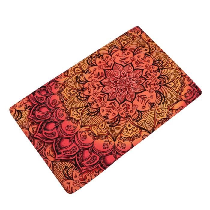 Rose Bleu Plume Mandala Art bohème ronde Tapis Tapis de salon chambre à coucher