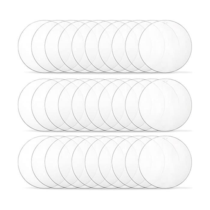 DOITEM 4 Pièces Ornement de Noël en Acrylique Feuille en Acrylique Disque  Cercle Épais en Acrylique Disque en Plastique Panneau Rond en Acrylique  (Transparent, 20 cm) : : Cuisine et Maison