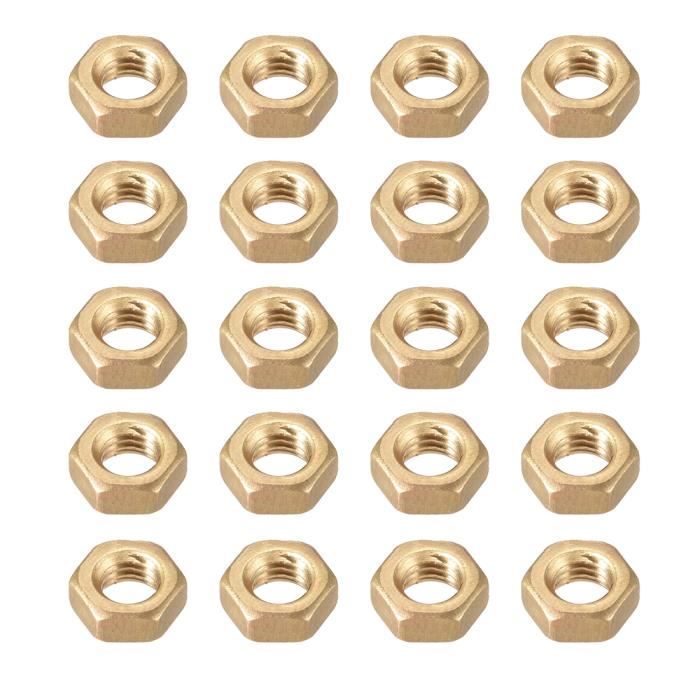 10 écrous Hexagonaux Laiton M6 – Finition Ton Laiton, Métrique, Uxcell