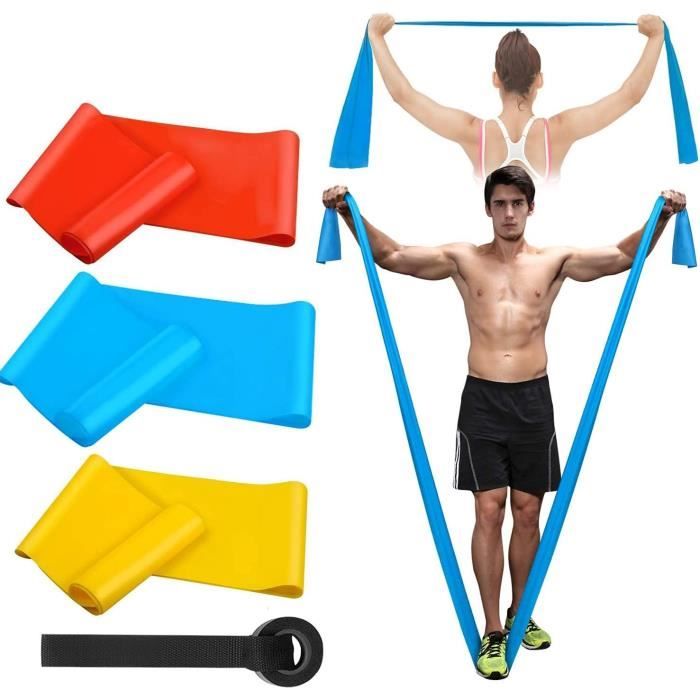 Bandes Élastiques Musculation 3 Niveaux Avec Ancrage Porte - Kit Fitness Complet Pour Gym à La Maison