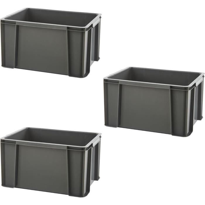 Cassa Plastica 75L Masterbox Sundis - Impilabile, Grigio Antracite, Per Garage E Officina - Foto 4