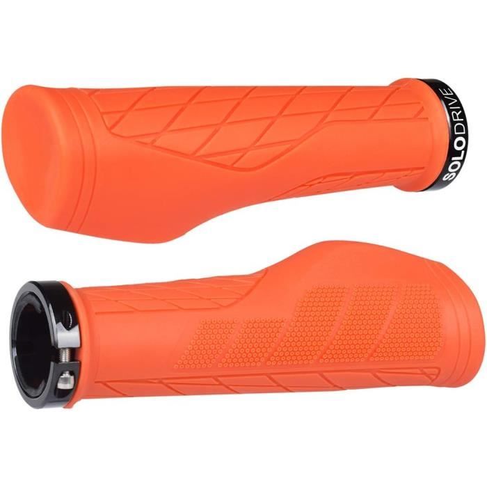Poignées De Guidon VTT Lock On - Caoutchouc Haute Densité, Système De Verrouillage - Confortable, Antidérapant