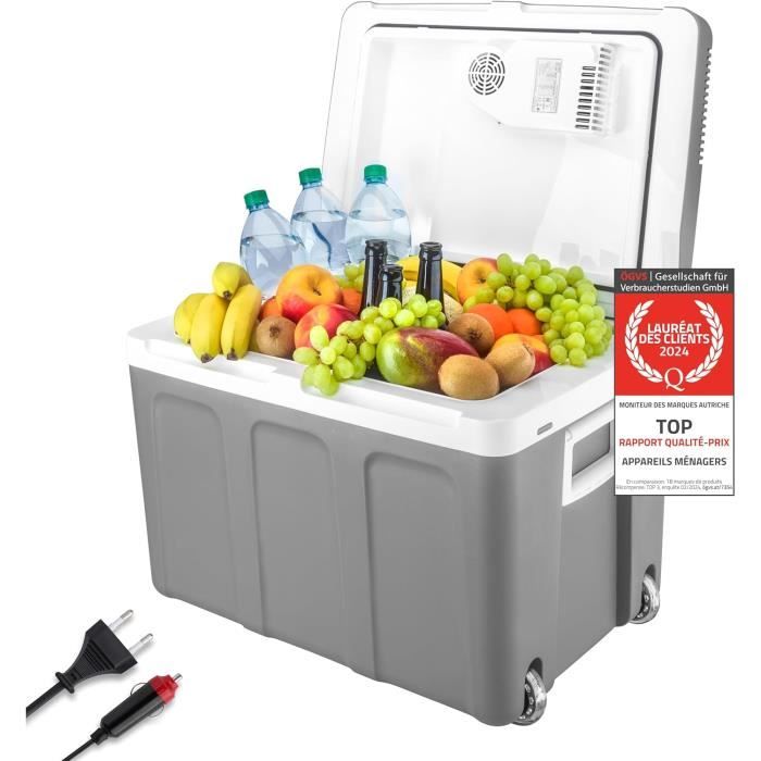 Koolatron Glacière électrique 12 V, réfrigérateur thermoélectrique de voiture 24 L (26 pintes), réfrigérateur portable sans glace, gris/rouge Koolatron Glacière électrique 12 V, réfrigérateur thermoélectrique de voiture 24 L (26 pintes), réfrigérateur portable sans glace, gris/rouge