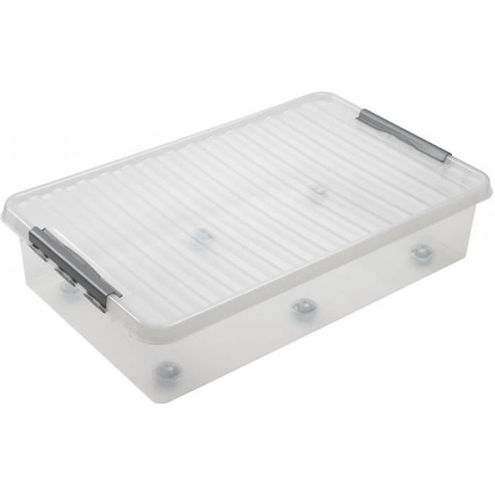 Boite Plastique Sous Le Lit 60l Achat Vente Boite De Rangement
