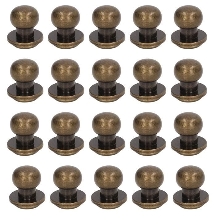 Goujons à Rivets 12x7 Mm à Vis Dos, Pieds Creux, Pointes Rouges - Lot De 10 Neufs