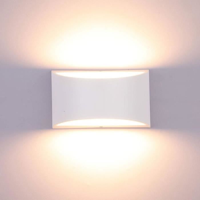 Applique Murale Design Charlique® Wave Light - Blanc, 2 Ampoules LED G9 Incluses, éclairage Up/down Pour Salon, Chambre