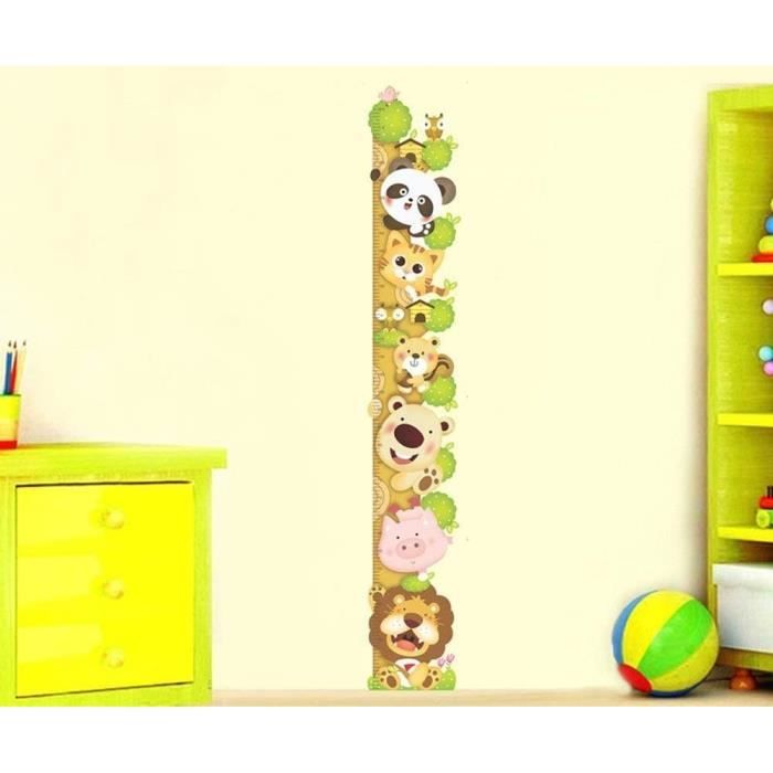 Niedliche Tier-Messlatte Als Wandaufkleber - Katze, Löwe, Panda Von 0-180cm Für Kinderzimmer