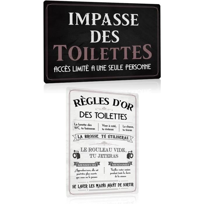 Plaque Métal Humour Toilettes - Déco Bar Et Bistrot Citation Drôle
