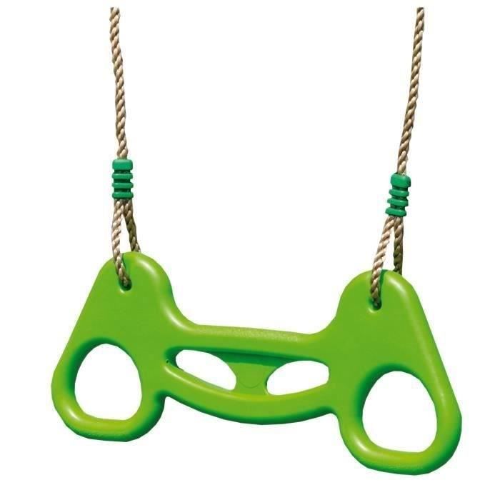 Trapèze anneaux - TRIGANO - Réglable - Plastique soufflé Colori Vert - Pour portique 1,90 à 2,50m