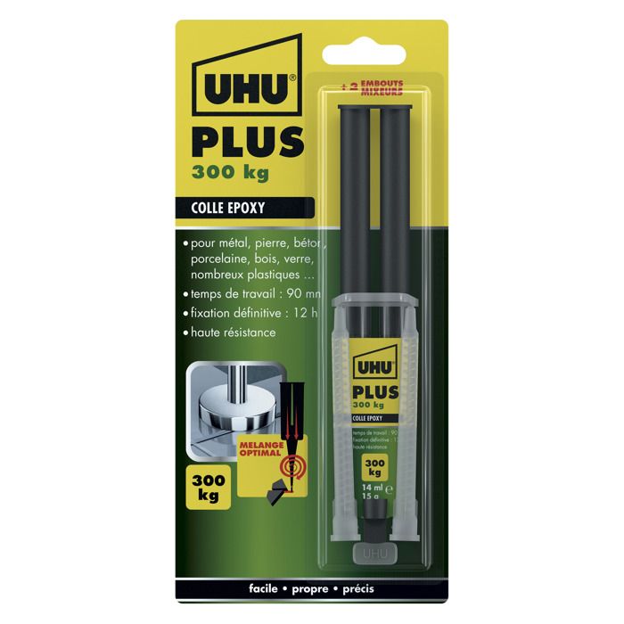 Tube de colle Epoxy 300 kg + seringue - UHU - 15 gr