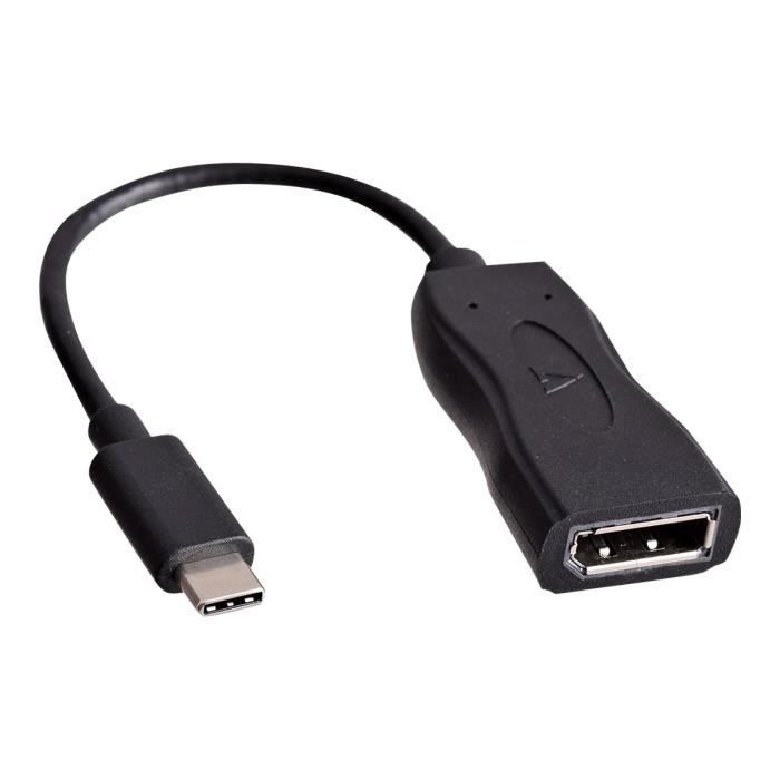 V7 Adaptateur Type C Mâle USB to DisplayPort Femelle Audio/Vidéo numérique - Noir