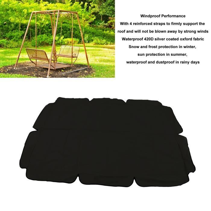 Auvent Balançoire 132 X 230 Cm – Tissu Polyester 190T – 4 Saisons, Imperméable – Pour Patio, Jardin, Camping