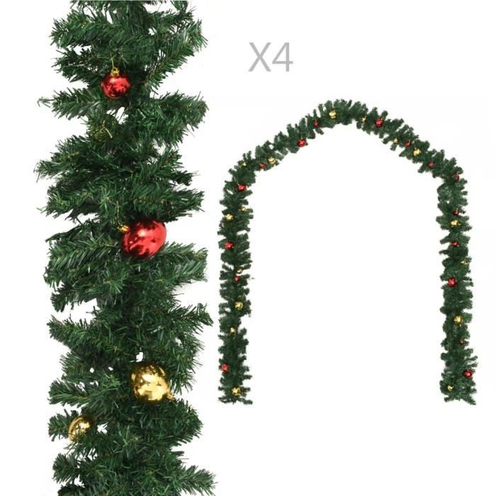Guirlande de Noël en rotin avec décorations de fleurs rouges et lumières LED à piles pour sapin de Noël, emballage cadeau, guirlande à suspendre (R4A0B3B30B1