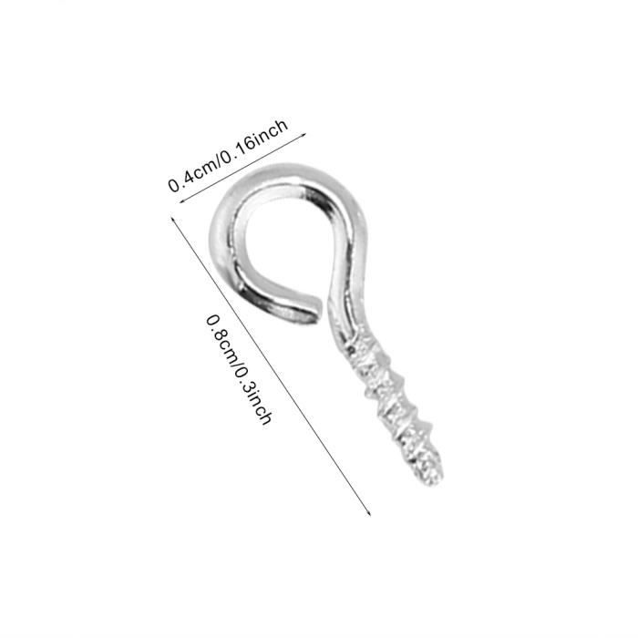200 Pièces Oeil Goupilles Vis Oeillets Crochets Filetés Pour Bijoux Argile Résine Perles - Or Argent Bronze